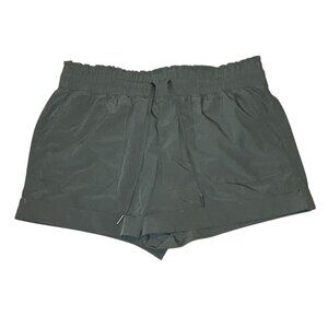 90 Degrees Womens Elastic Waist Light Weight Shorts-Green-Large-GUC